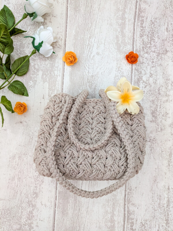 N Sac Eglantine beige crochet