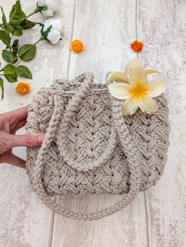 N Sac Eglantine beige crochet