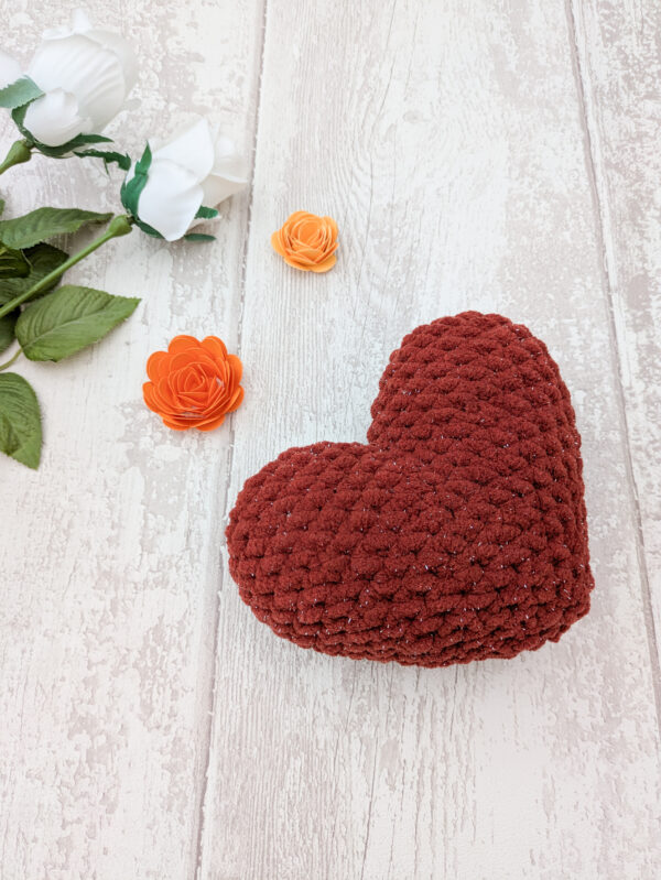 NPeluche Coeur rouge cuivre