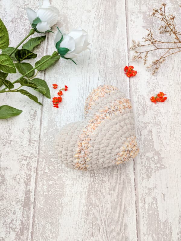 Peluche Coeur duo beige