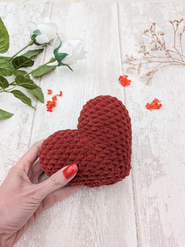Peluche Coeur rouge cuivre