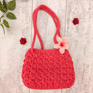 Sac crochet couleur corail (TA)