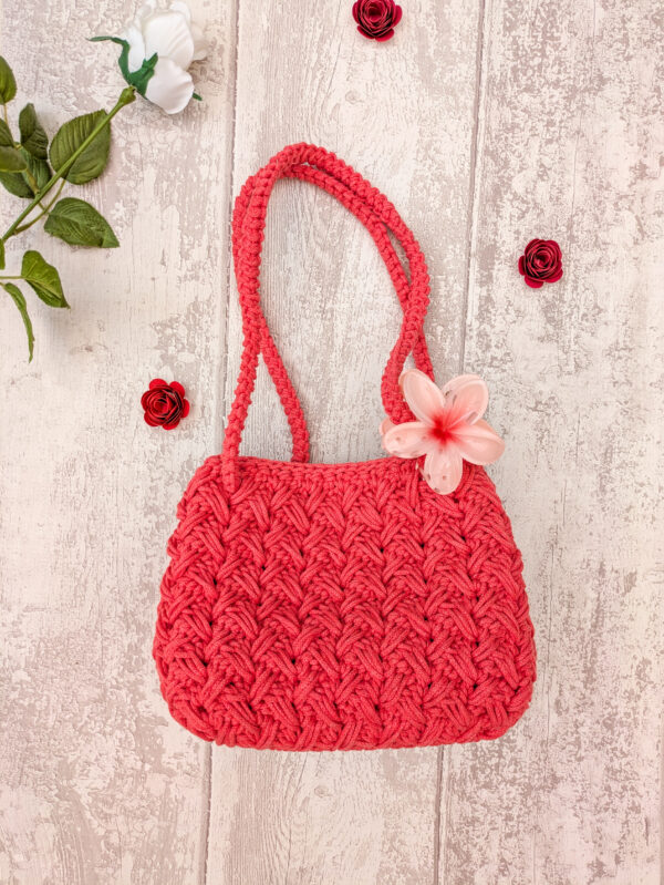 Sac crochet couleur corail (TA)