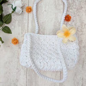 N Sac Eglantine blanc crochet