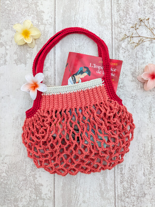 Sac filet orange et rouge