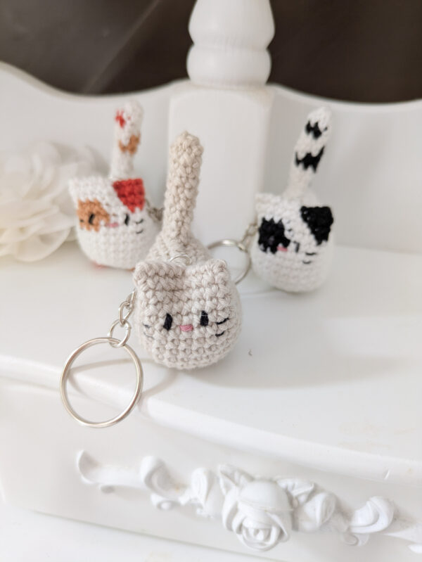 Porte-clés chat fait main kawaii