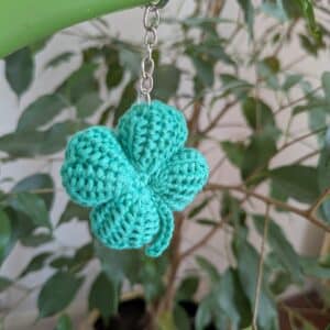 Porte-clés trèfle à quatre feuilles porte bonheur chance