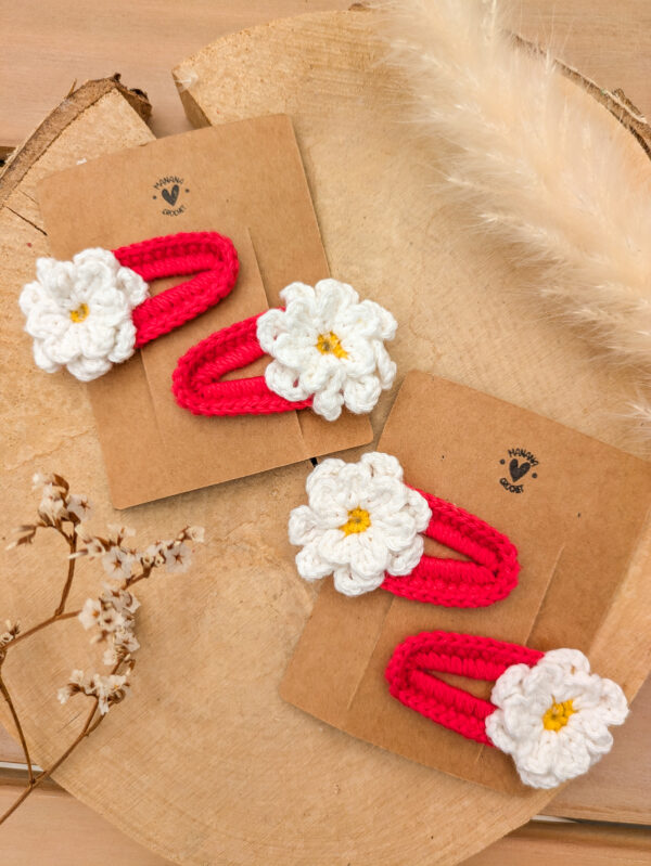 Barrettes à cheveux à fleurs fait main