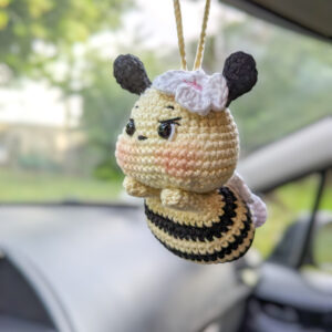 Abeille fait main au crochet mignonne à suspendre