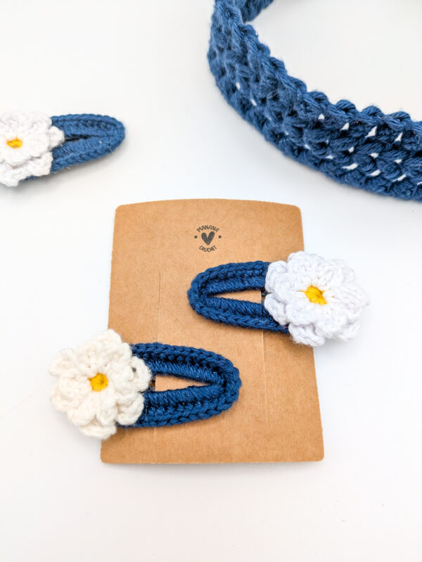 Barrettes cheveux crochet girly fleur