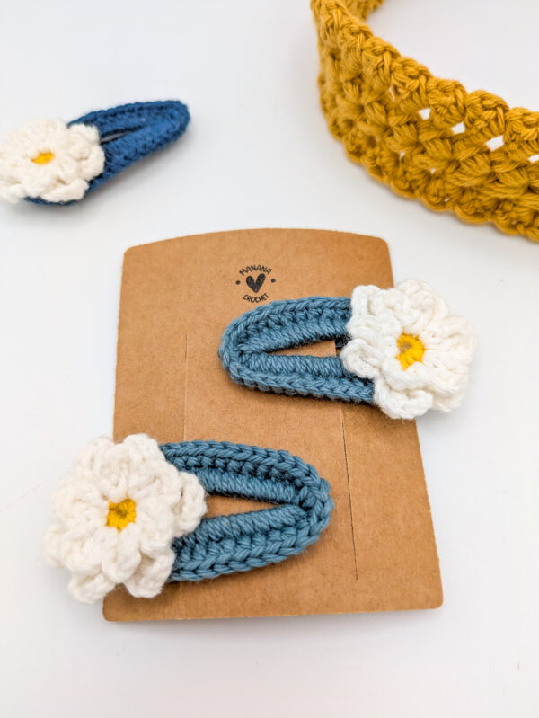 Barrettes cheveux crochet girly fleur