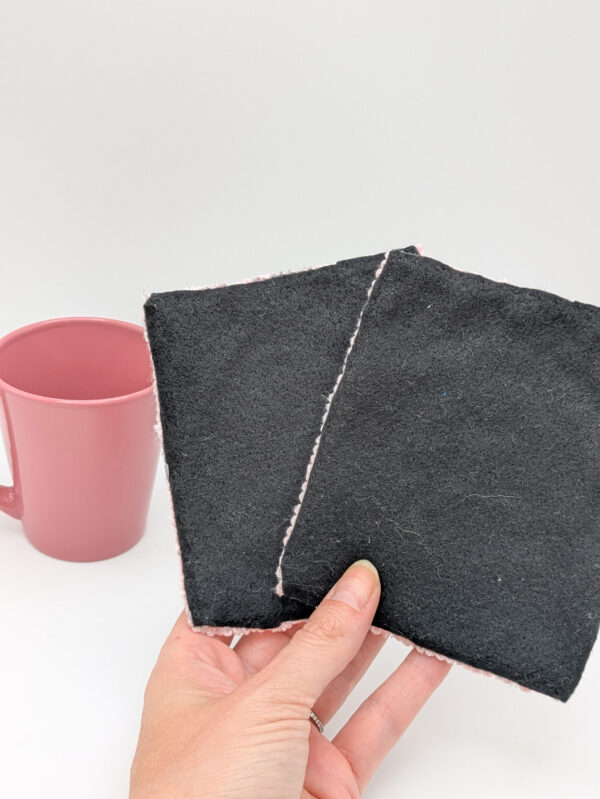 Sous-verres rose fait main au punchneedle
