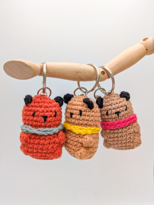 Porte-clés ourson fait main au crochet