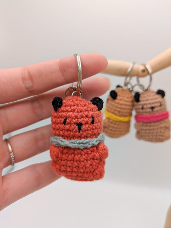 Porte-clés ourson fait main au crochet