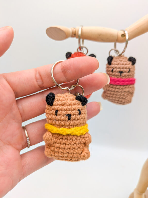 Porte-clés ourson fait main au crochet