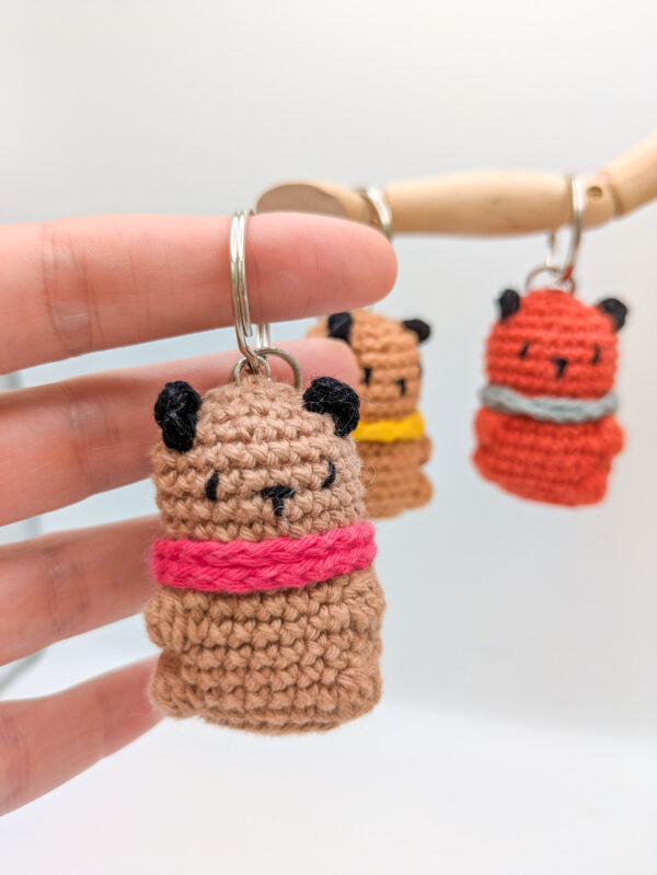 Porte-clés ourson fait main au crochet