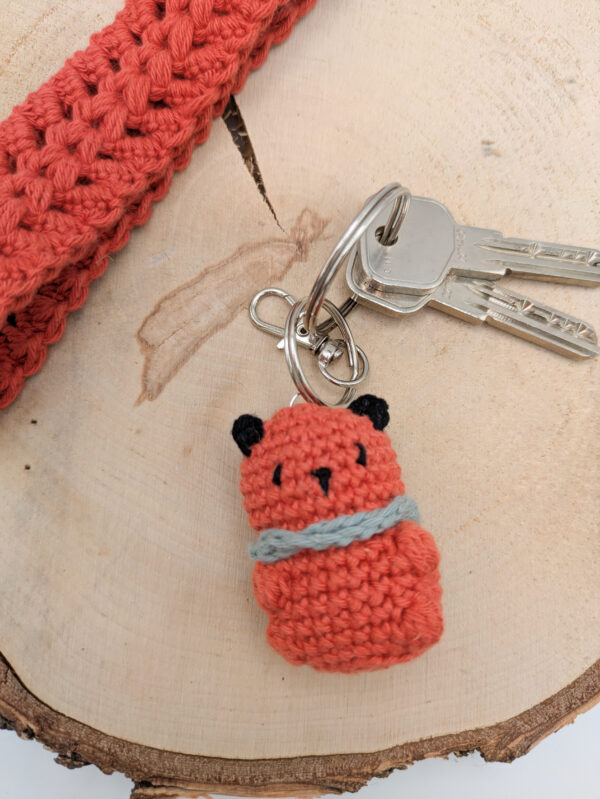 Porte-clés ourson fait main au crochet