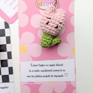 Porte-clés-fleur-beaute-fait-main