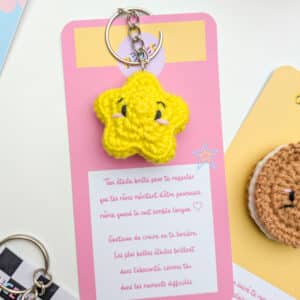 Porte-cles-etoile-jaune