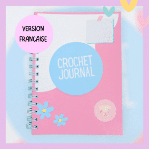 carnet journal rose et bleu crochet fait main A5 spirale version française