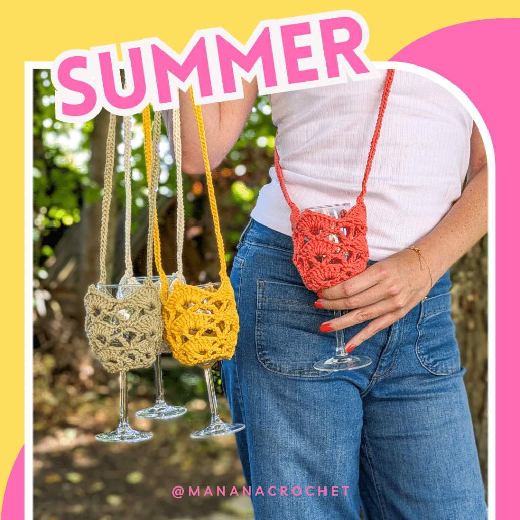 Modele porte-verre fait main au crochet-boheme