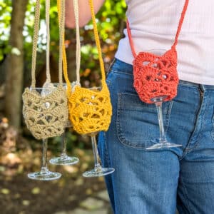 Porte verre fait main au crochet artisanal